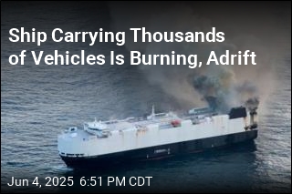 Ship Carrying Thousands of Vehicles Is Burning, Adrift