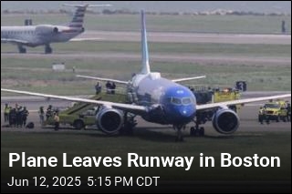 Plane Leaves Runway in Boston