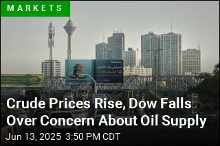 Crude Prices Rise, Dow Falls Over Concern About Oil Supply