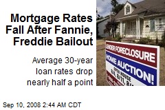 Mortgage Rates Fall After Fannie, Freddie Bailout