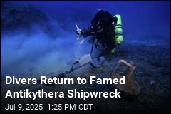 Parts of Statue, Hull Lifted From Antikythera Shipwreck