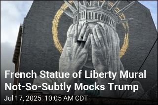 French Mural Mocks Trump With Lady Liberty Covering Eyes