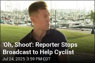 Reporter Stops Mid-Sentence After Spotting Bike Crash