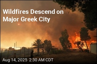 Wildfires Close In on Major Greek City