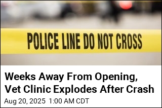 Driver Smashes Into Gas Line, and New Vet Clinic Explodes