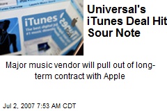 Universal's iTunes Deal Hits Sour Note
