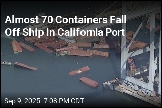 Almost 70 Containers Fall Off Ship in California Port