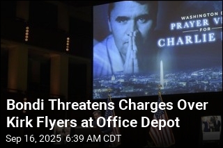 Bondi Threatens Charges Over Kirk Flyers at Office Depot