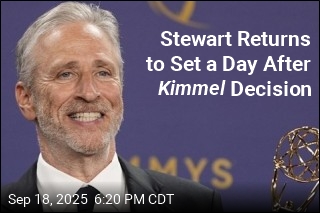 Stewart Returns to Set a Day After Kimmel Decision