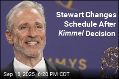 Stewart Returns to Set a Day After Kimmel Decision