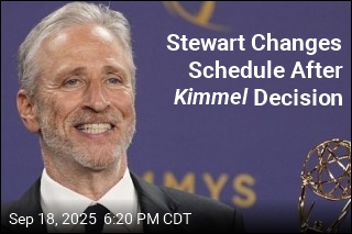 Stewart Returns to Set a Day After Kimmel Decision