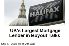 UK's Largest Mortgage Lender in Buyout Talks