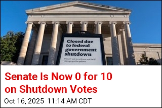Senate Fails a 10th Time to End Shutdown