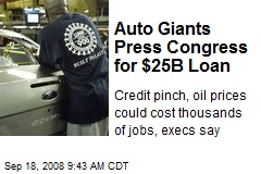 Auto Giants Press Congress for $25B Loan