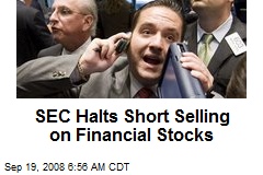 SEC Halts Short Selling on Financial Stocks