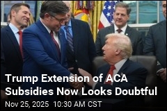 Trump Extension of ACA Subsidies Now Looks Doubtful
