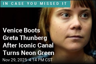 Greta Thunberg Banned After Venice Canal Turns Neon Green