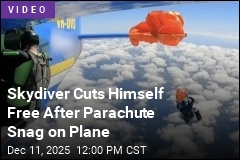 Skydiver Cuts Himself Free After Parachute Snag on Plane