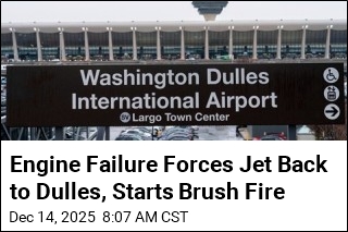 Engine Failure Forces Jet Back to Dulles, Starts Brush Fire