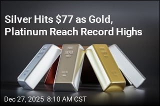 Silver Hits $77 as Gold, Platinum Reach Record Highs