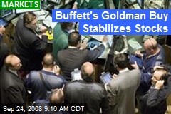 Buffett's Goldman Buy Stabilizes Stocks