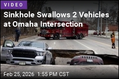 Sinkhole Swallows Truck, SUV in Omaha
