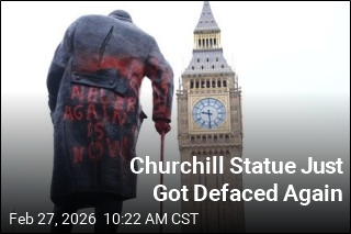 Churchill Statue Defaced With Graffiti in London