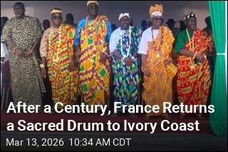 After a Century, France Returns a Sacred Drum to Ivory Coast