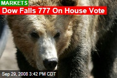 Dow Falls 777 On House Vote
