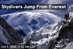Skydivers Jump From Everest