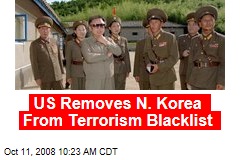 US Removes N. Korea From Terrorism Blacklist