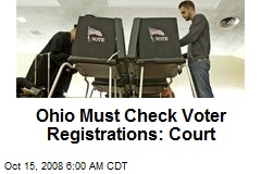 Ohio Must Check Voter Registrations: Court