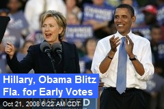 Hillary, Obama Blitz Fla. for Early Votes