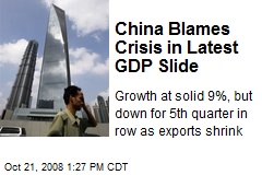 China Blames Crisis in Latest GDP Slide