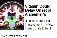 Vitamin Could Delay Onset of Alzheimer's
