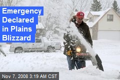 Emergency Declared in Plains Blizzard