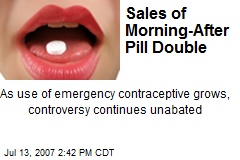 Sales of Morning-After Pill Double