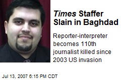 Times Staffer Slain in Baghdad