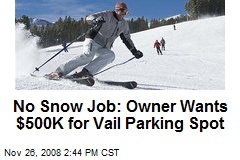 No Snow Job: Owner Wants $500K for Vail Parking Spot