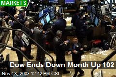 Dow Ends Down Month Up 102