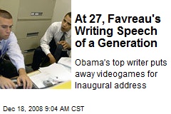 At 27, Favreau's Writing Speech of a Generation