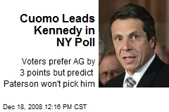 Cuomo Leads Kennedy in NY Poll