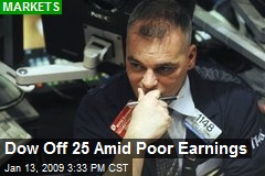 Dow Off 25 Amid Poor Earnings