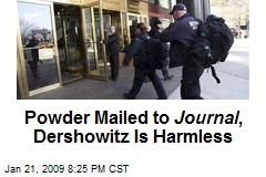 Powder Mailed to Journal , Dershowitz Is Harmless