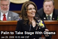 Palin to Take Stage With Obama