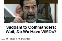 Saddam to Commanders: Wait, Do We Have WMDs?