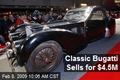 Classic Bugatti Sells for $4.5M
