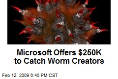 Microsoft Offers $250K to Catch Worm Creators