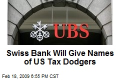 Swiss Bank Will Give Names of US Tax Dodgers