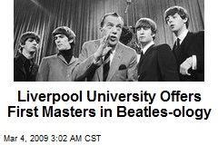 Liverpool University Offers First Masters in Beatles-ology